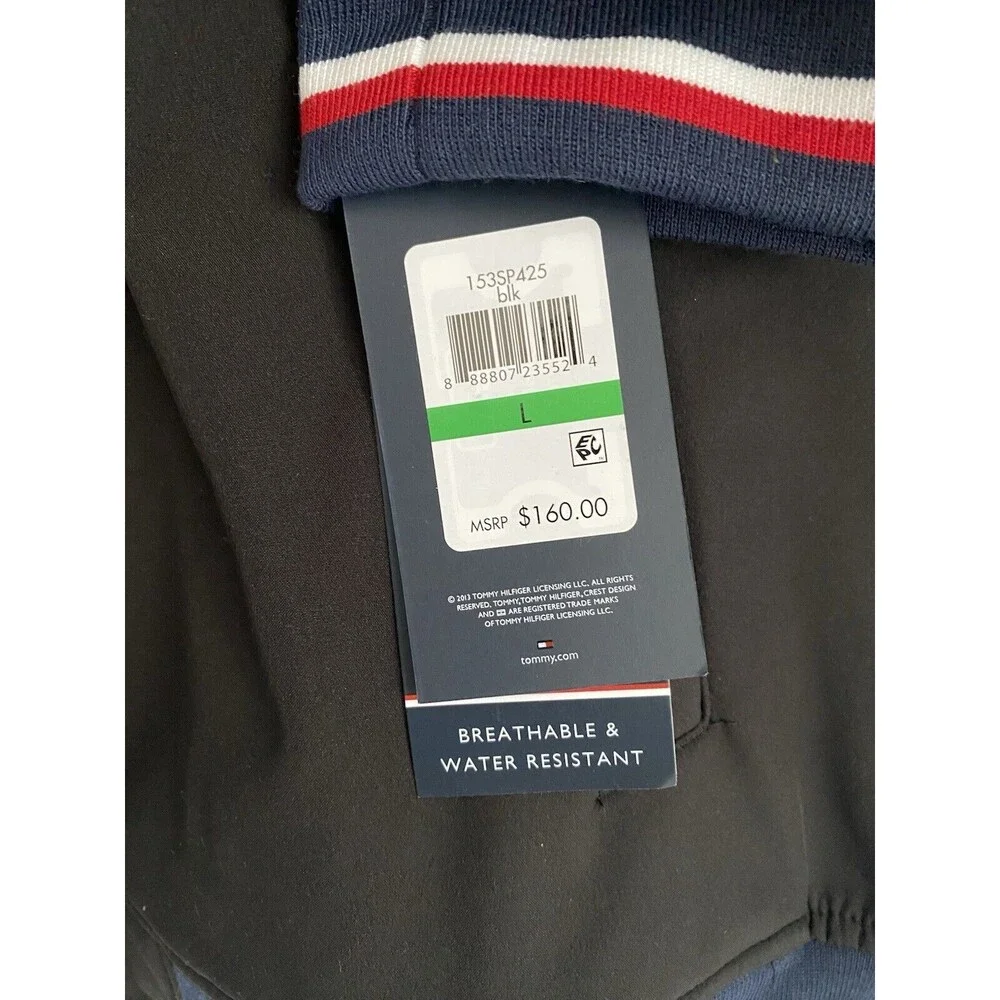 Men's Tommy Hilfiger Lightweight Jacket Black Size Large Full Zip NWT